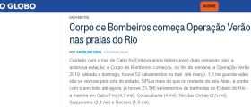 Corpo de Bombeiros começa Operação Verão nas praias do Rio - O Globo (Ancelmo Gois)