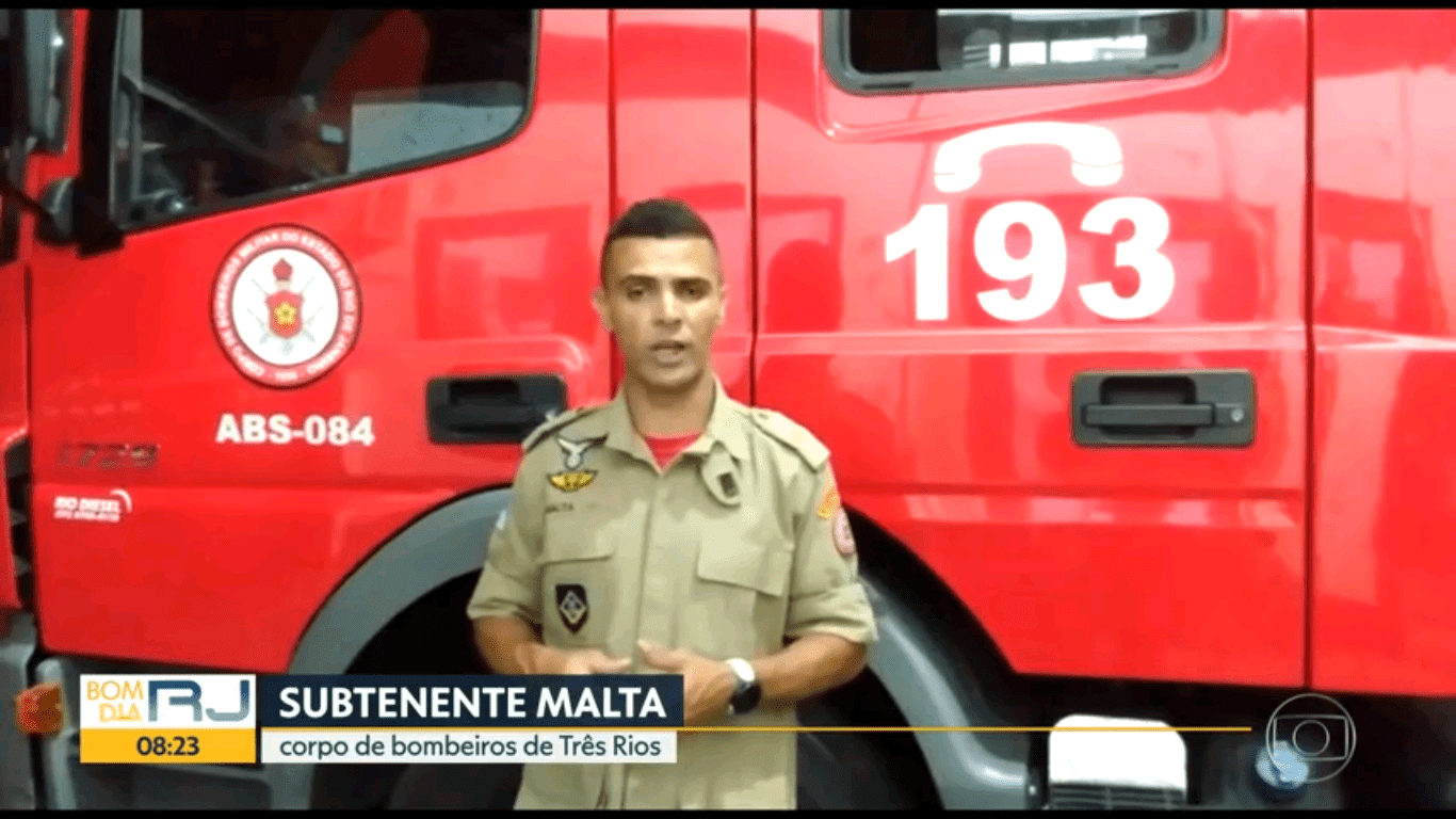 Recém nascida foi salva por bombeiros em Três Rios – TV Globo ( Bom Dia Rio)