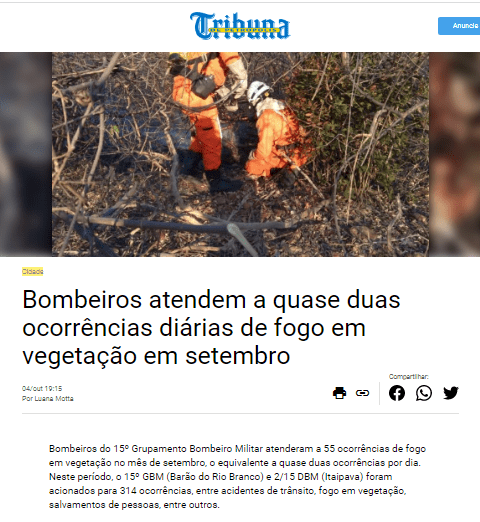 CBMERJ atende em Petrópolis duas ocorrências diárias de fogo em vegetação no mês de setembro – A Tribuna de Petrópolis