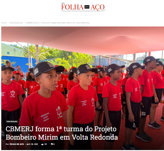 CBMERJ forma 1ª turma do Projeto Bombeiro Mirim em Volta Redonda – Folha do Aço
