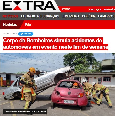 Corpo de Bombeiros simula acidentes de automóveis em evento neste fim de semana – Extra